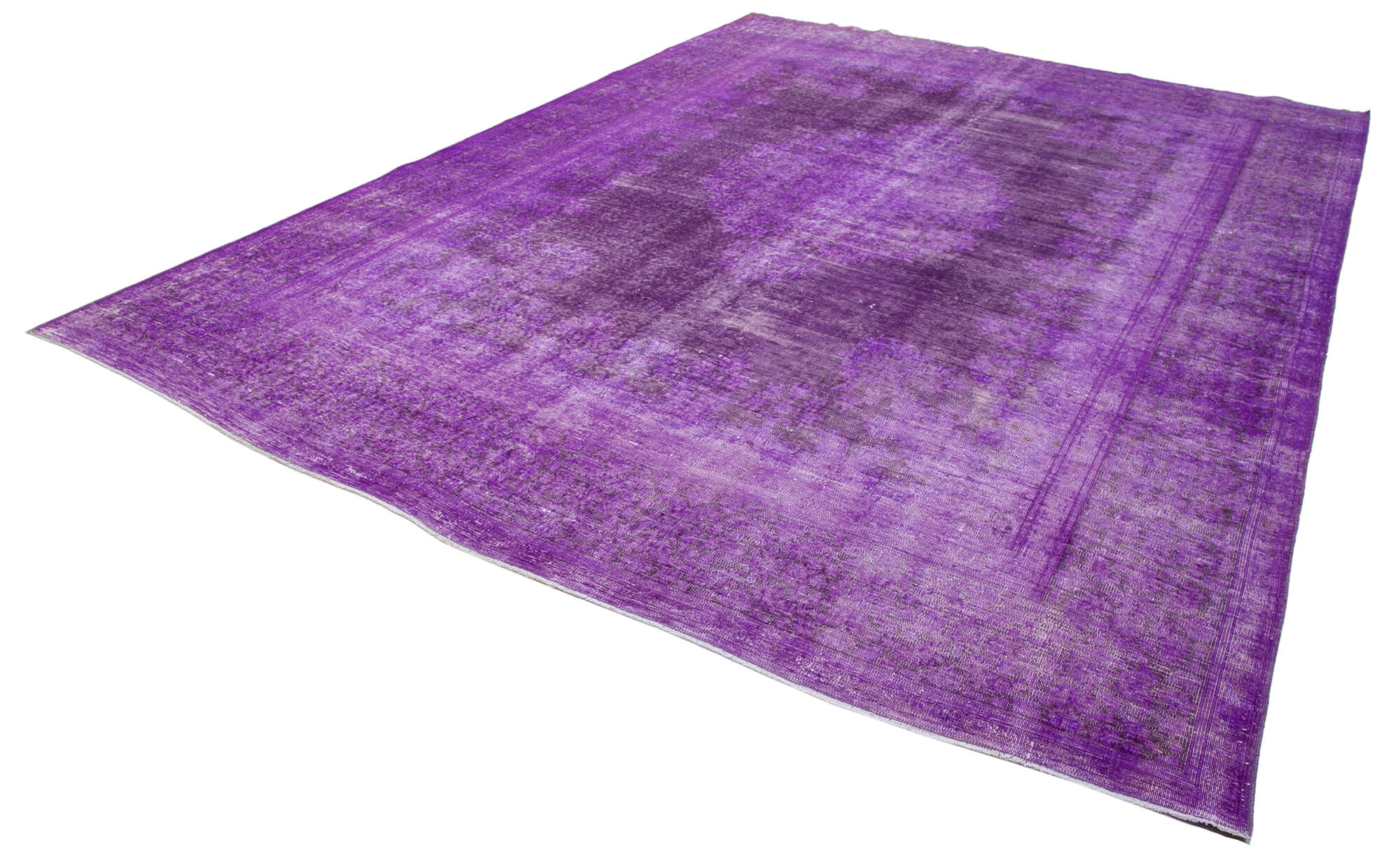 Handmade Wool Area Rug - Persian Purple Classic Cotton Wool Rug 9'7''x13'2''