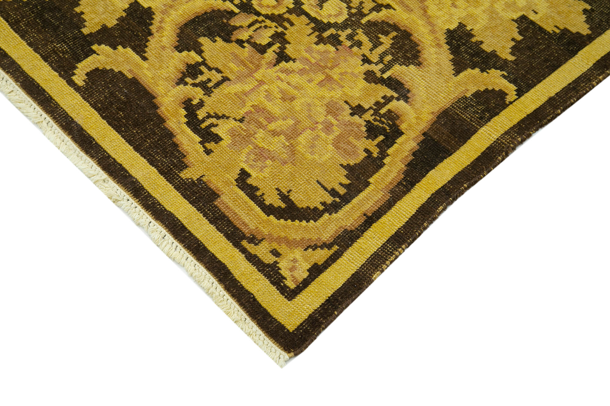 Handmade Wool Area Rug – Persian Classic Yellow Cotton Wool Carpet 8'11'' x 12'2''