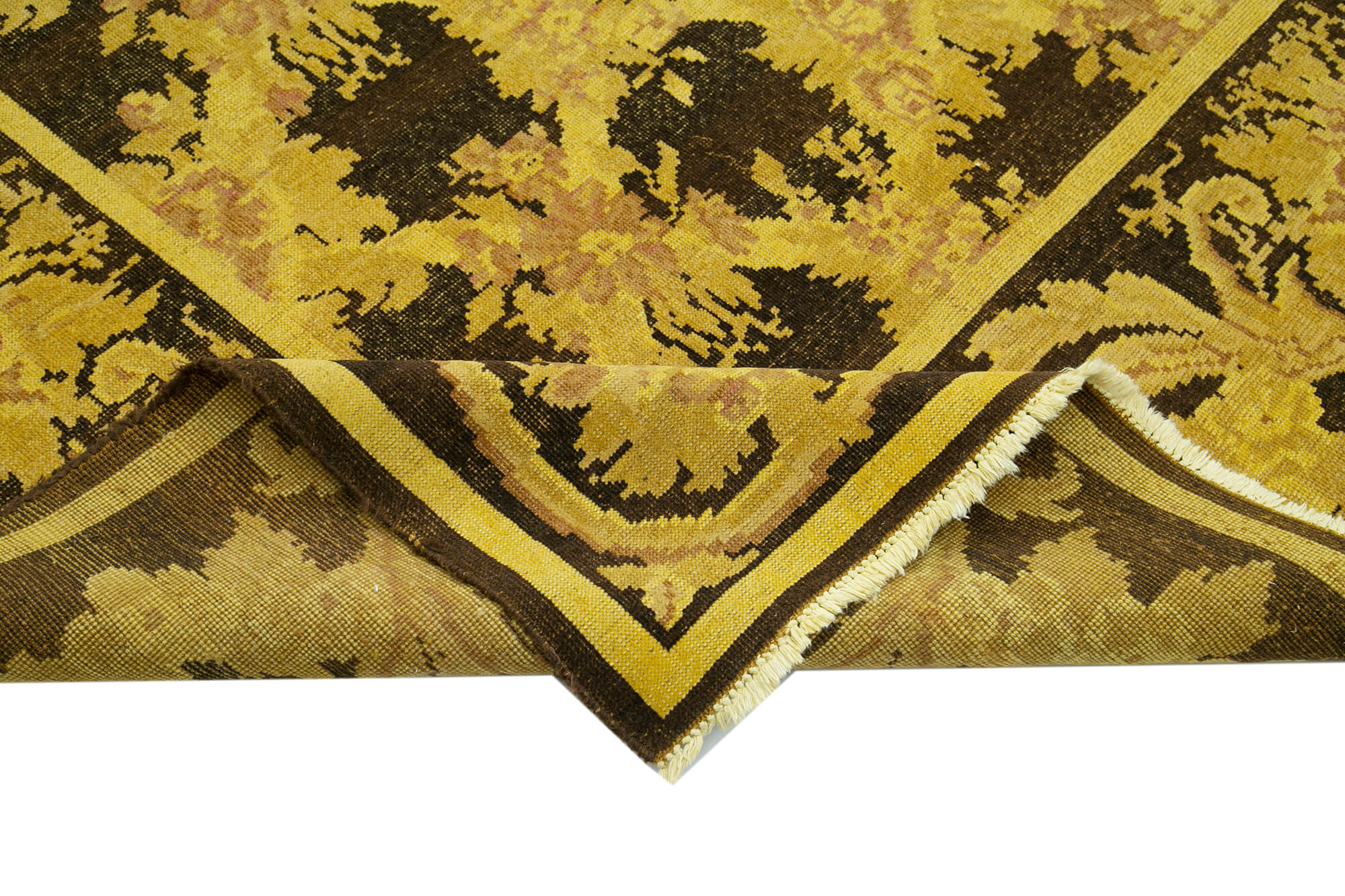 Handmade Wool Area Rug – Persian Classic Yellow Cotton Wool Carpet 8'11'' x 12'2''