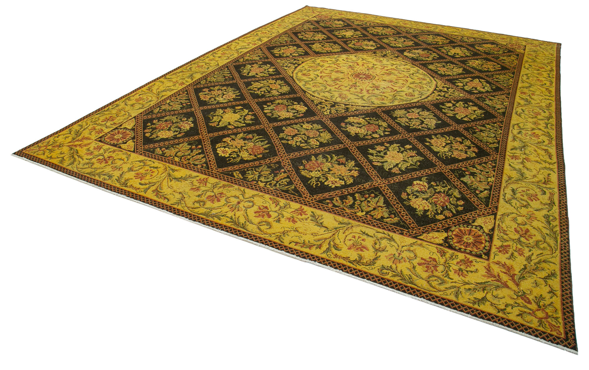 Handmade Wool Area Rug | Durable Wool Carpet & Hand Woven Carpet – Classic Style Rug Yellow