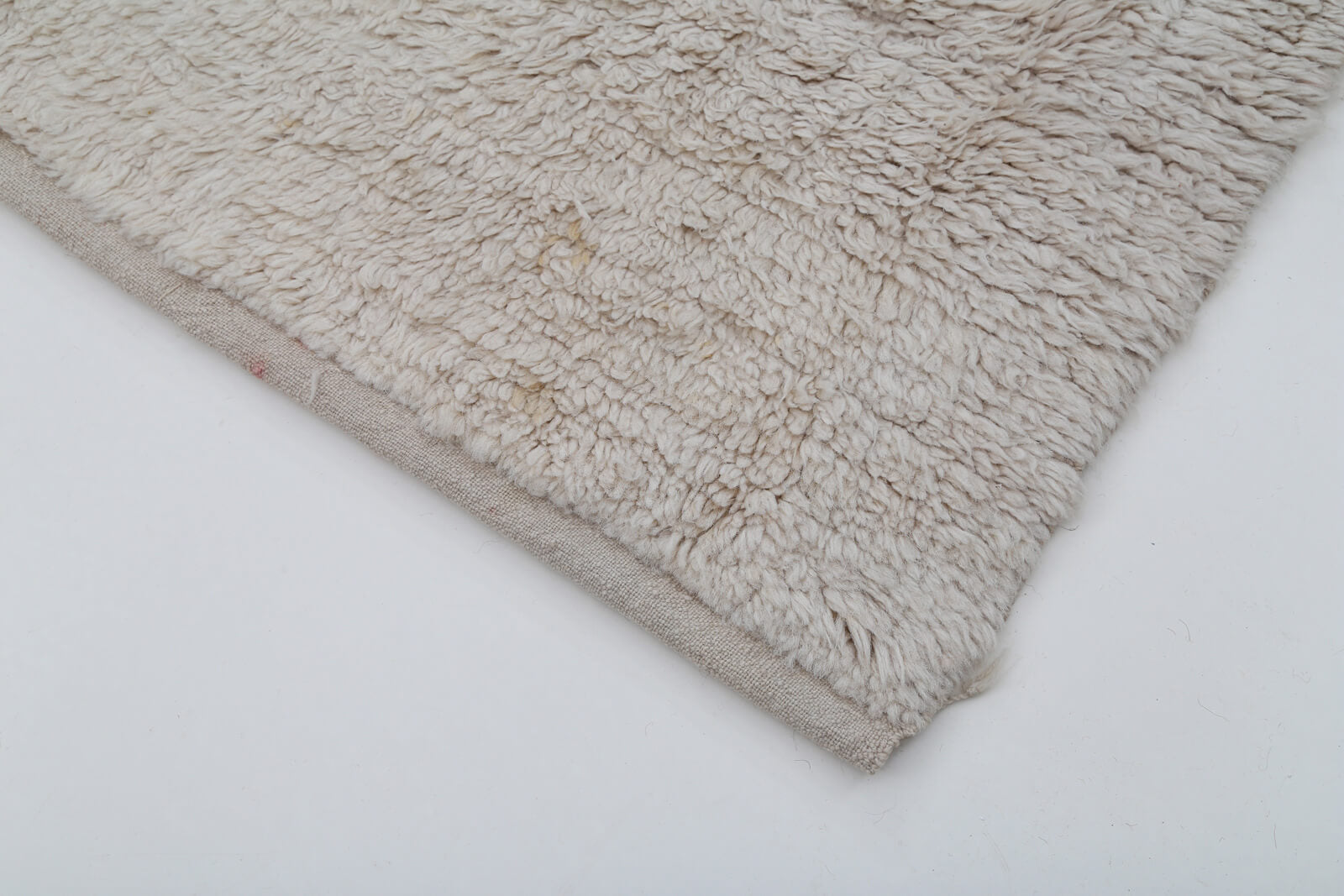 Handmade Area Rug – Geometric Pattern Cotton Wool Vintage Turkish Carpet 4'7''x5'