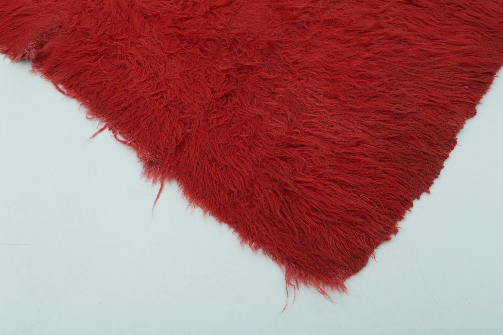 Handmade Area Rug - Red Geometric Cotton Wool Rug 5'3'' x 7'10'' Durable Turkish Carpet