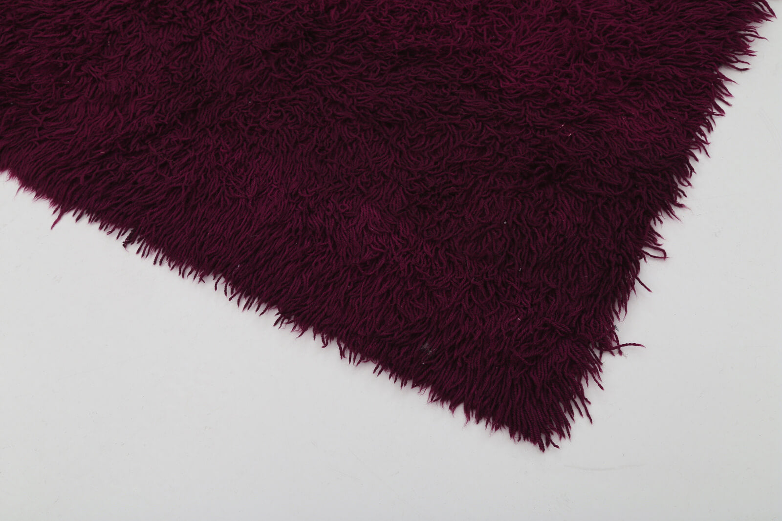 Handmade Area Rug - Purple Geometric Cotton Wool Rug 4'3'' x 6'5'' by Agacan