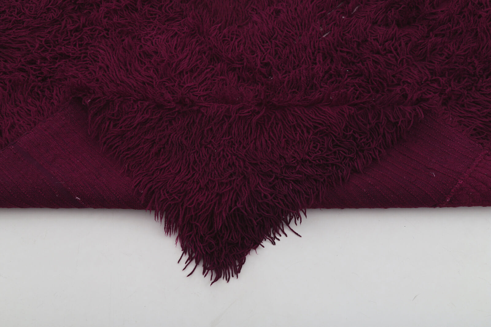 Handmade Area Rug - Purple Geometric Cotton Wool Rug 4'3'' x 6'5'' by Agacan
