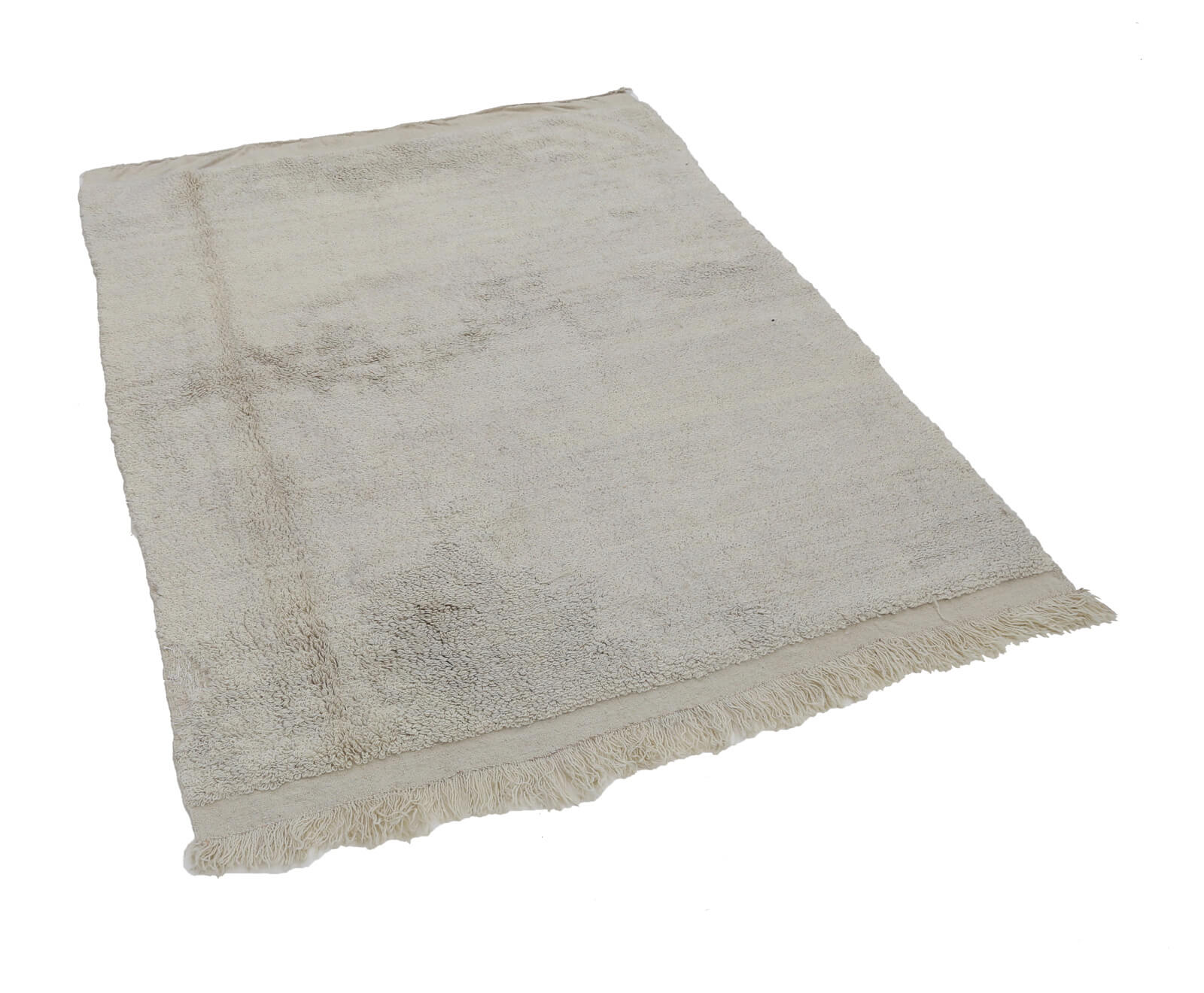 Handmade Area Rug | Vintage Handwoven Carpet - Durable Cotton Wool Geometric Rug