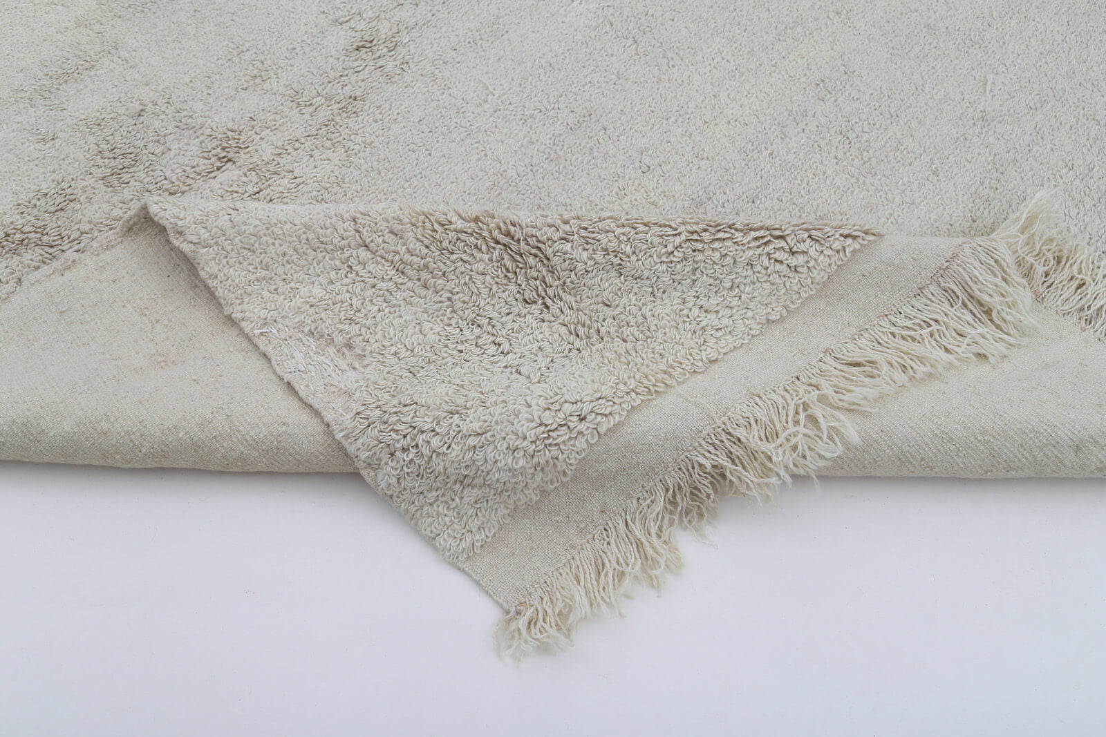 Handmade Area Rug | Vintage Handwoven Carpet - Durable Cotton Wool Geometric Rug