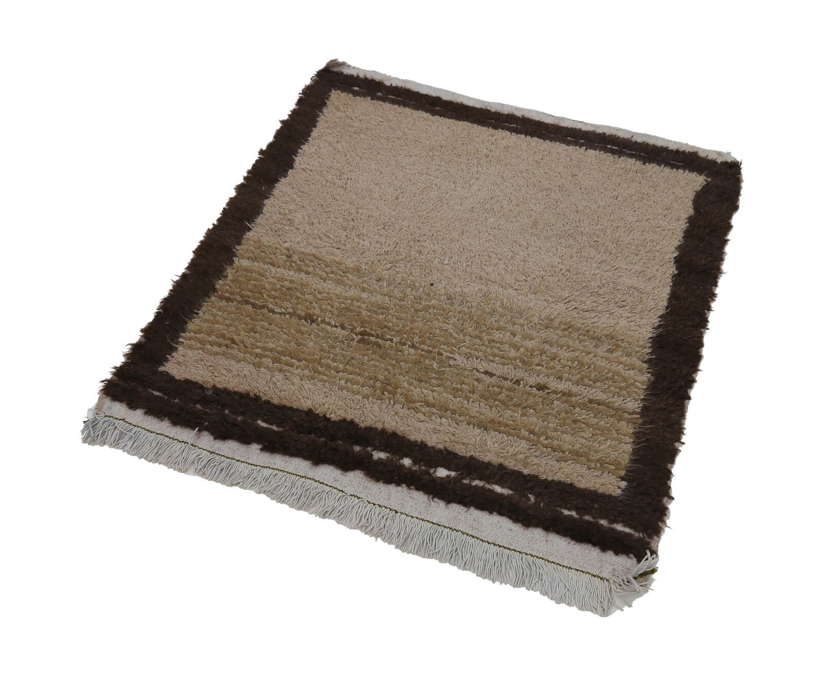 Handmade Wool Area Rug | Small Living Room Rug 3'1'' x 3'4'' - Turkish Vintage Rug Cotton Wool