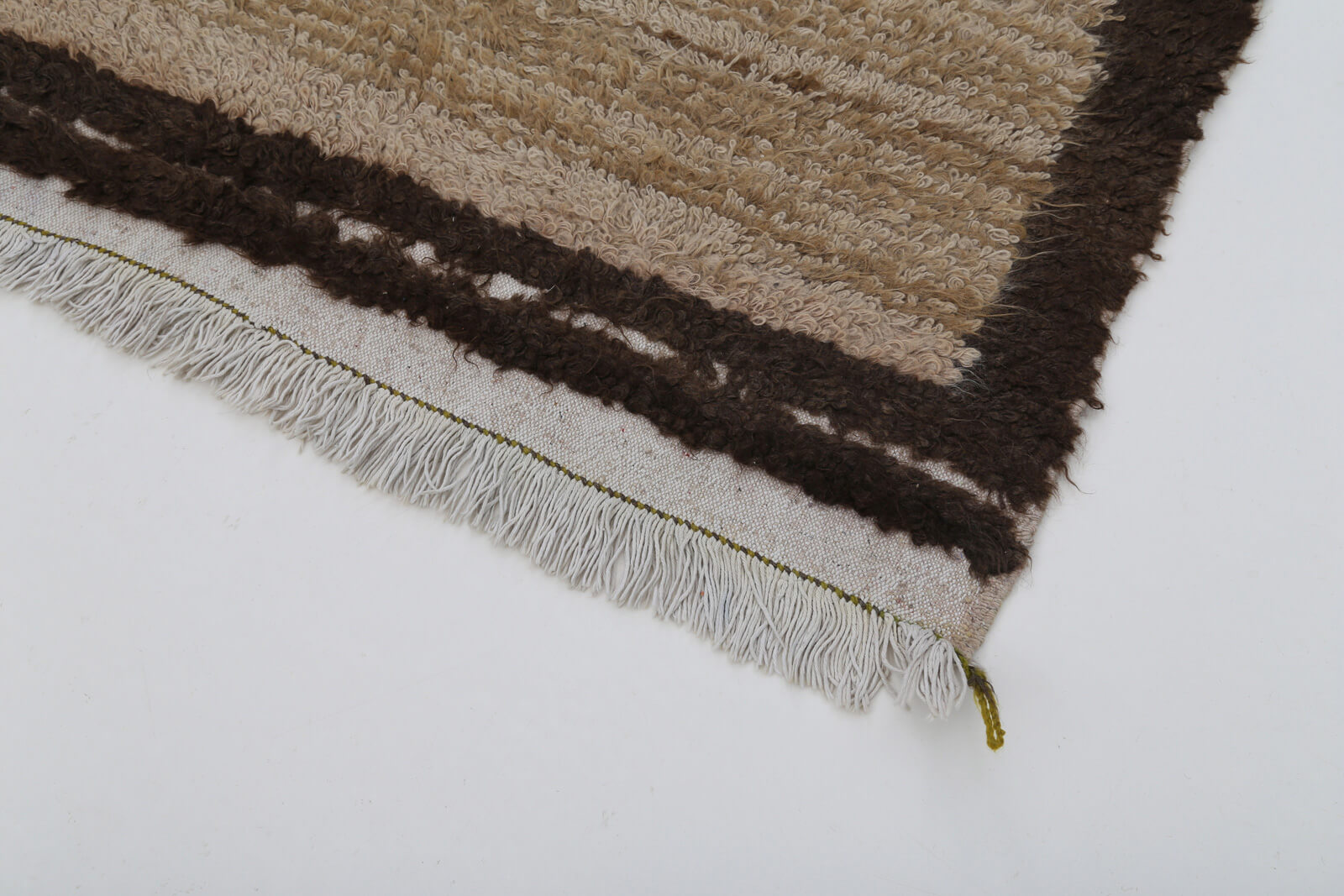 Handmade Wool Area Rug | Small Living Room Rug 3'1'' x 3'4'' - Turkish Vintage Rug Cotton Wool