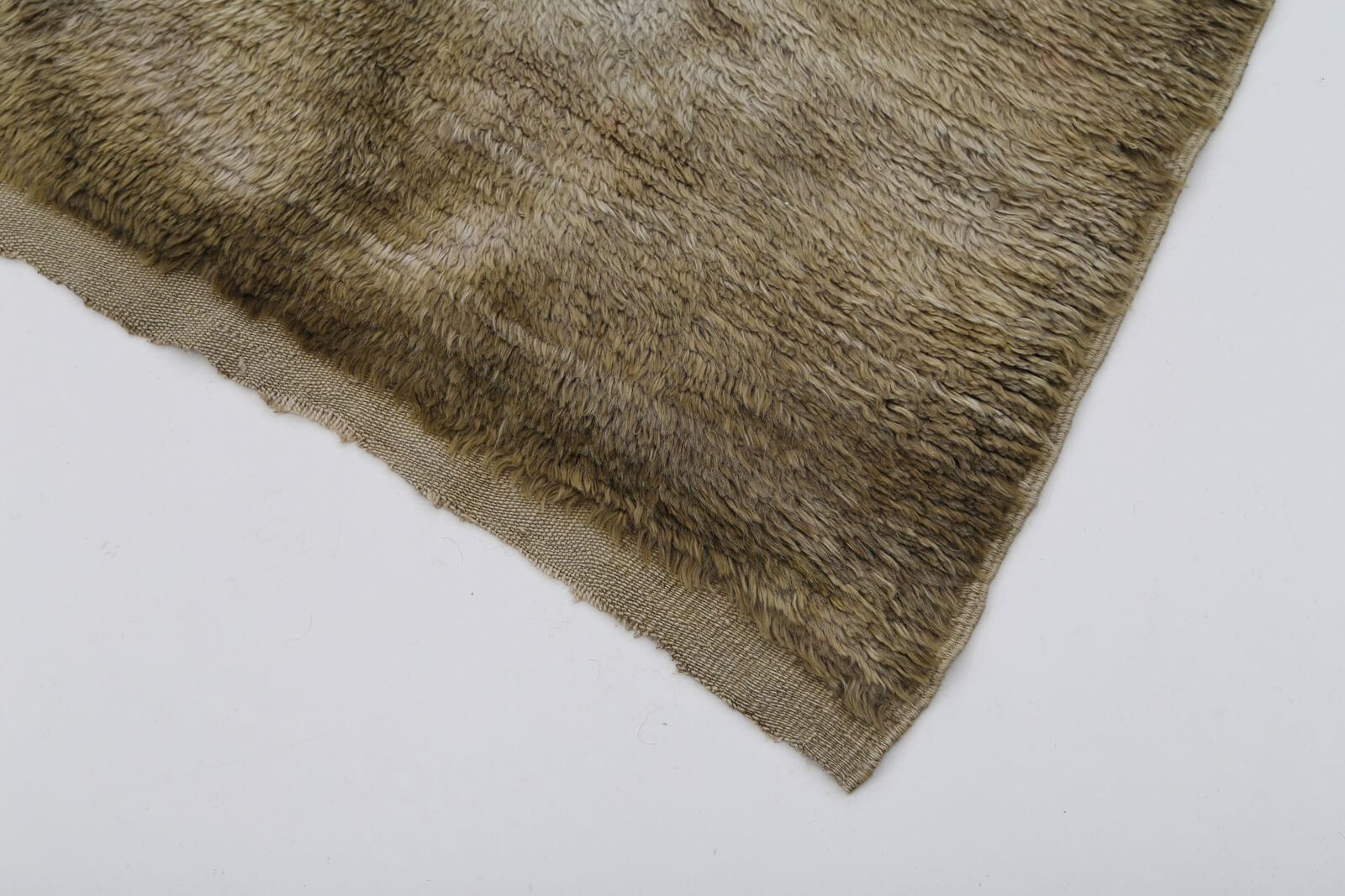 Handmade Area Rug – Brown Geometric Cotton Wool Vintage Wool Rug 3'1''x5'3''