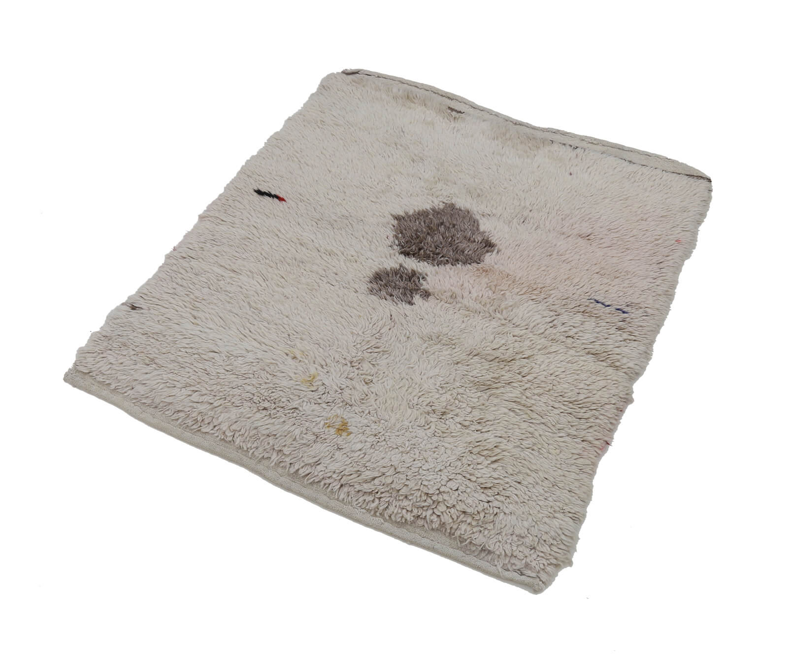 Handmade Wool Area Rug | Tulu Cream Geometric Rug, Durable Floor Covering