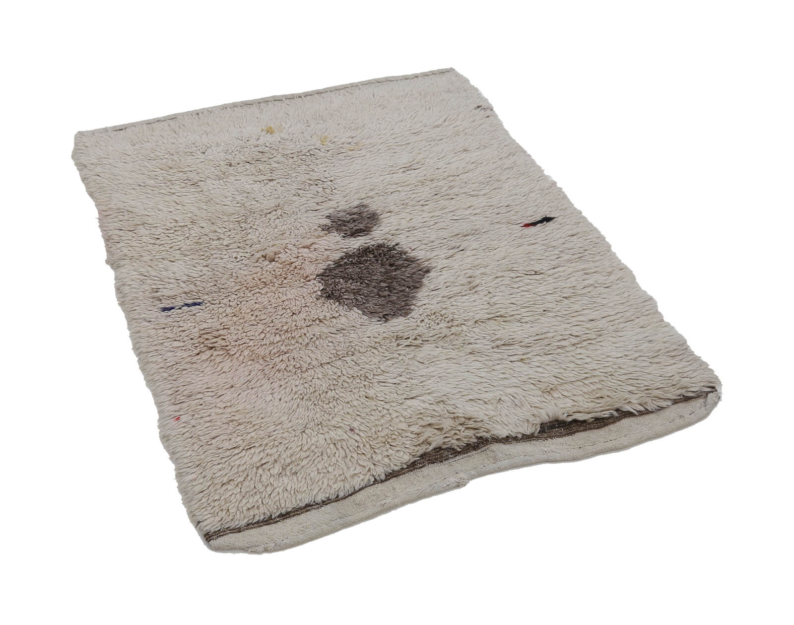 Handmade Wool Area Rug | Tulu Cream Geometric Rug, Durable Floor Covering