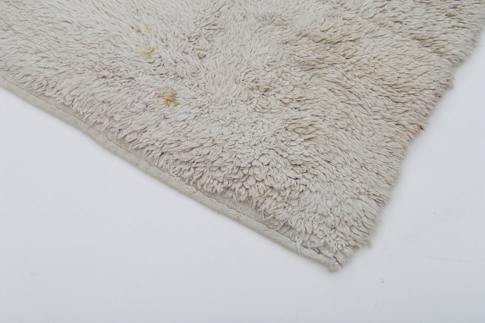 Handmade Wool Area Rug | Tulu Cream Geometric Rug, Durable Floor Covering
