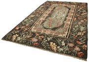 Handmade Wool Rug | Brown Floral Rug with Soft Wool Texture & Durable Cotton Weave