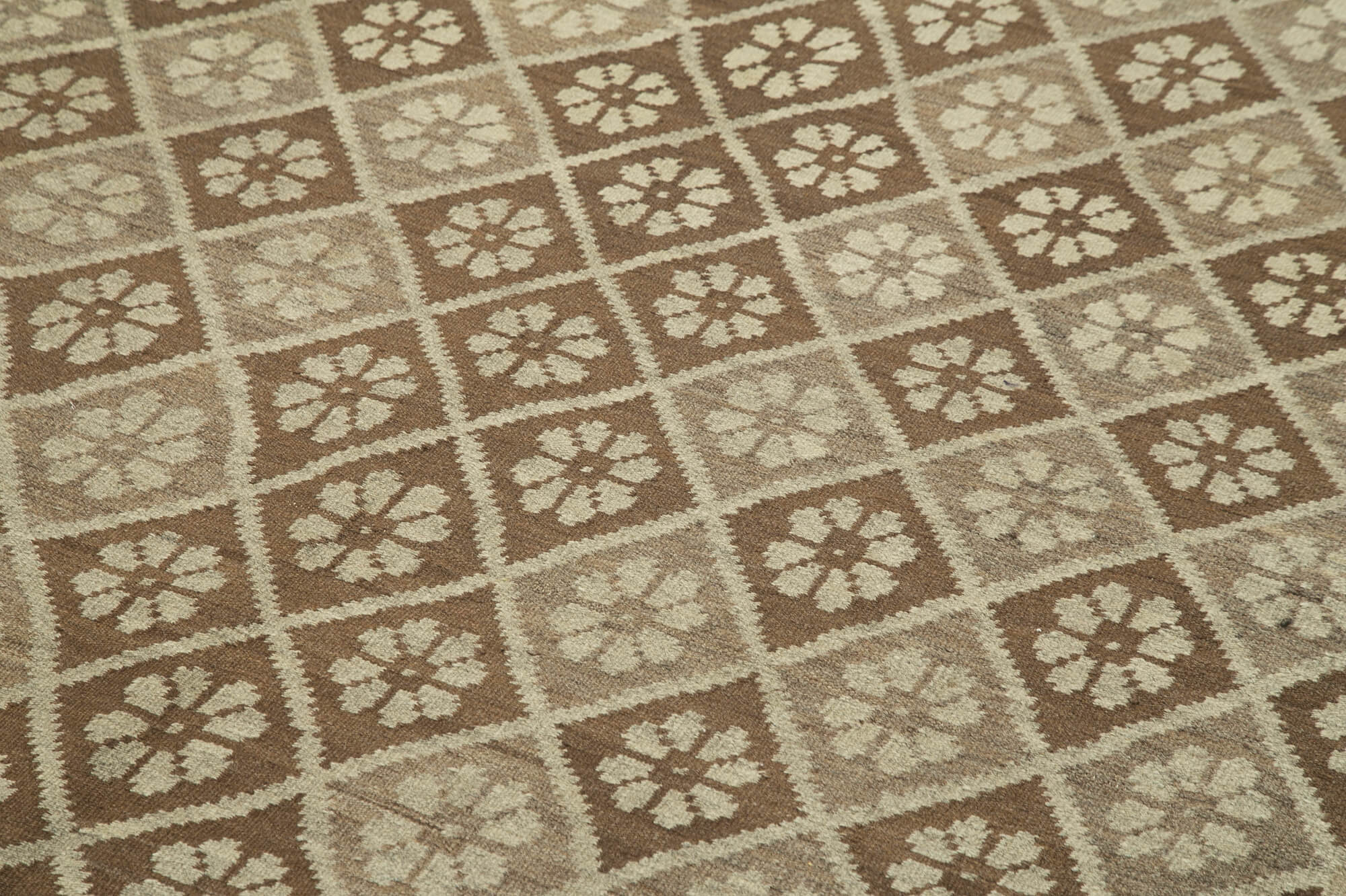 Handmade Wool Area Rug - Vintage Turkish Carpet With Black Floral Pattern 5'8''x12'4''