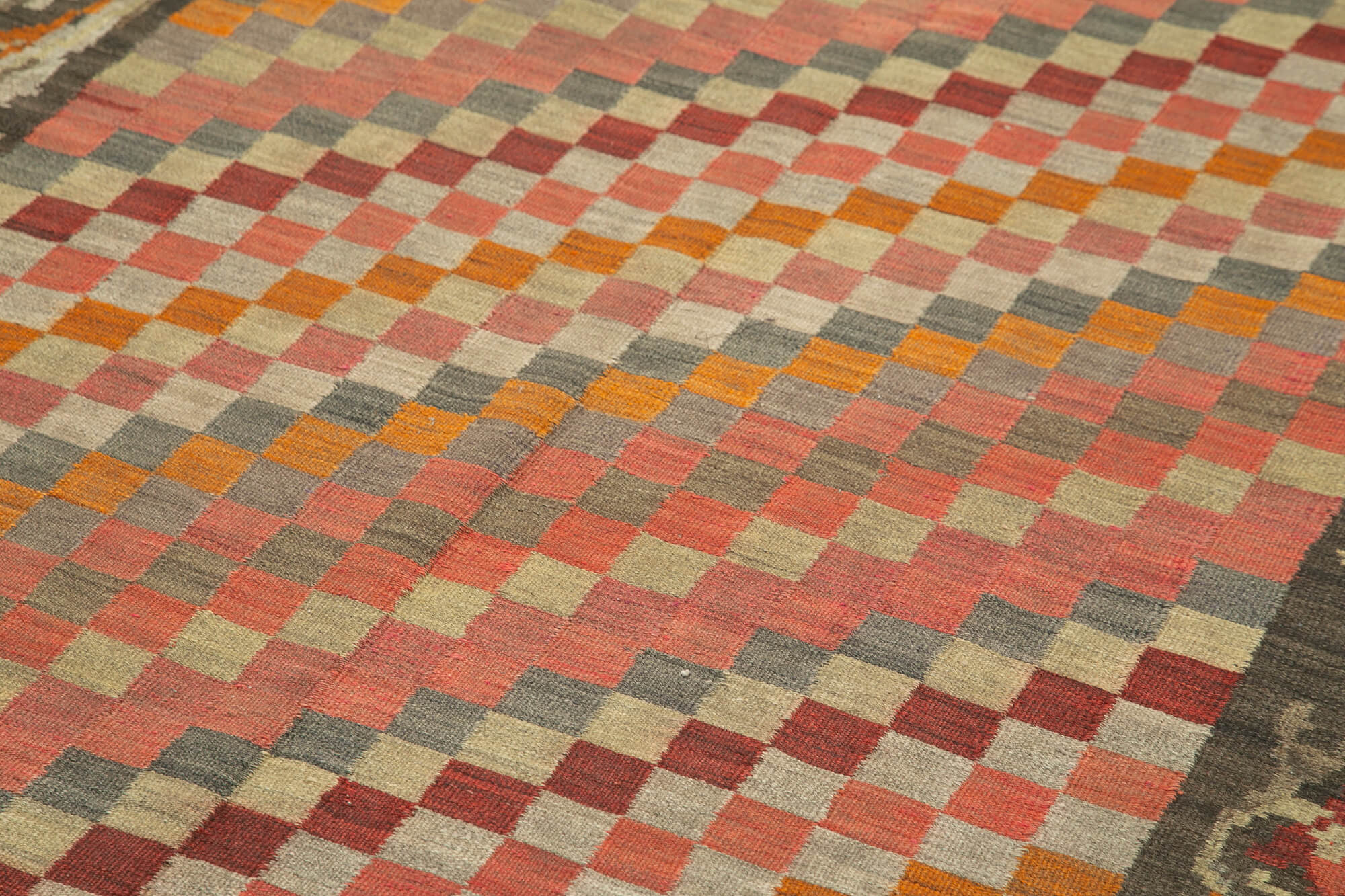 Handmade Wool Rug - Brown Floral Carpet With Soft Wool Texture | 5'3" x 10'0"