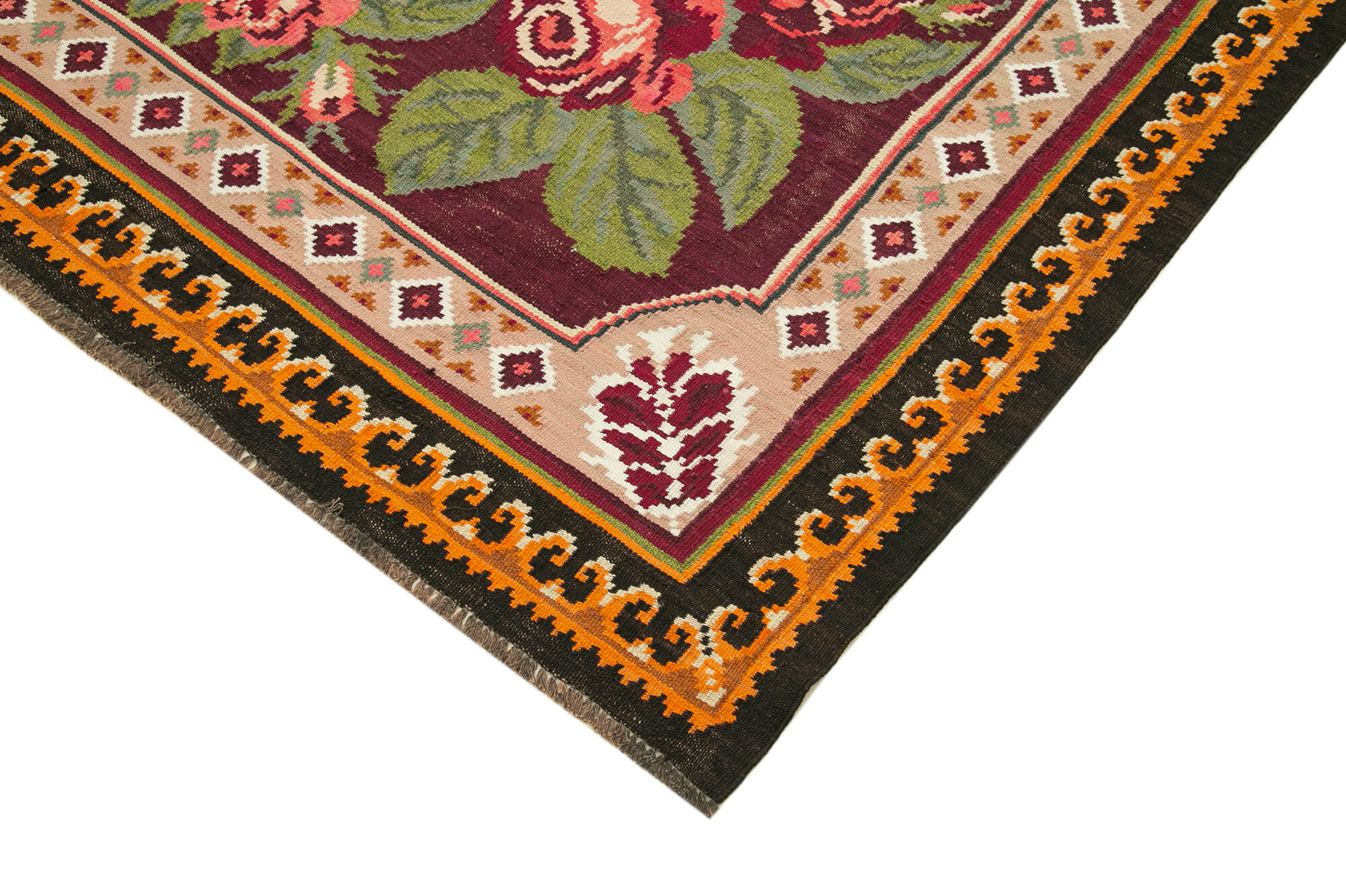 Handmade Wool Rug | Ornate Floral Pattern Cotton Wool Blend Rug 6x9 Feet