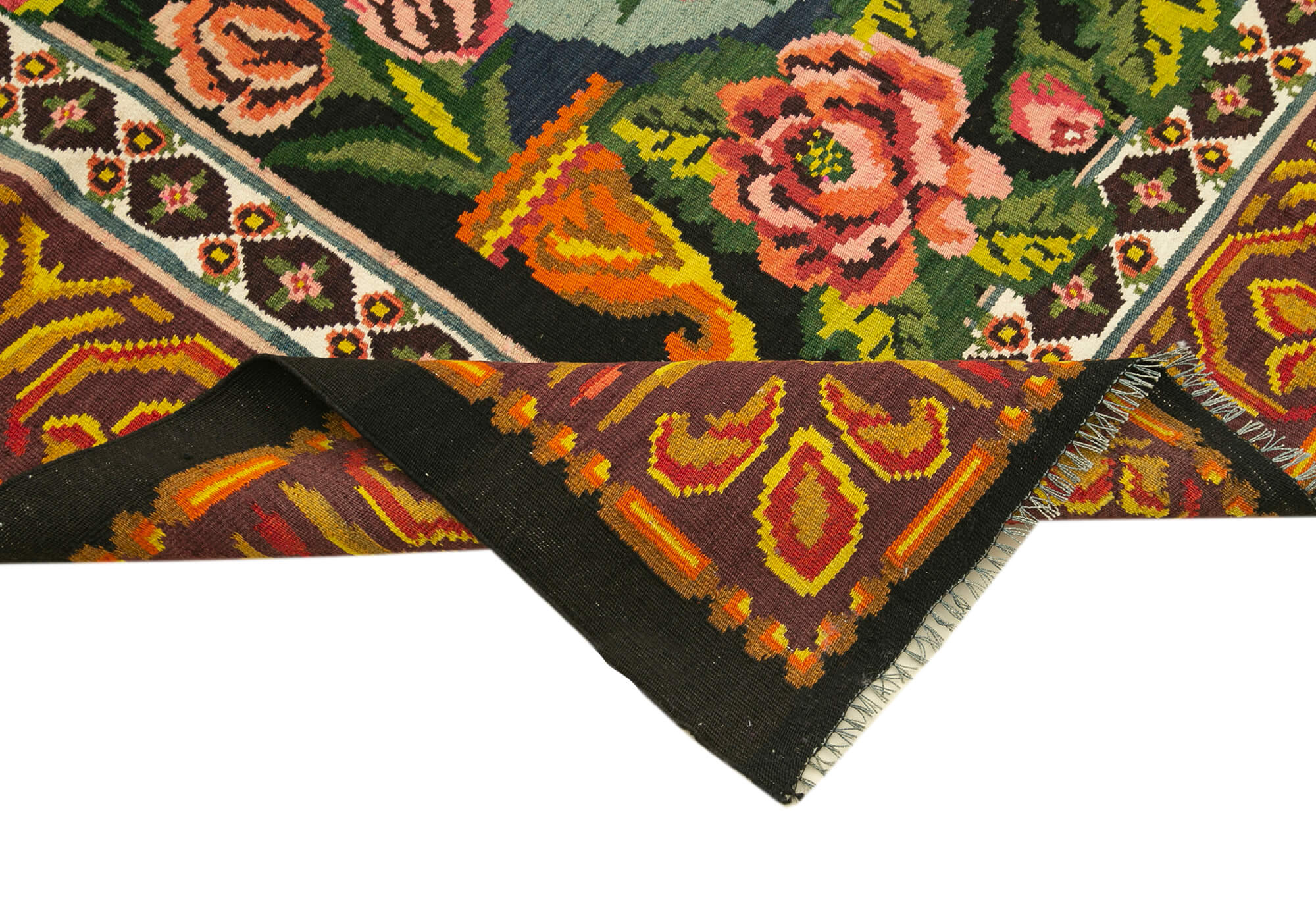 Handmade Wool Rug - Moldovian Floral Area Rug | Durable Wool Cotton Blend 7x12
