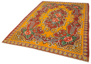 Handmade Wool Rug - Moldovian Red Floral 6x9 Wool Carpet With Goat Hair