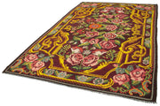 Handmade Wool Rug – Vintage Area Rug With Classic Floral Pattern, 6'8''x10'6''