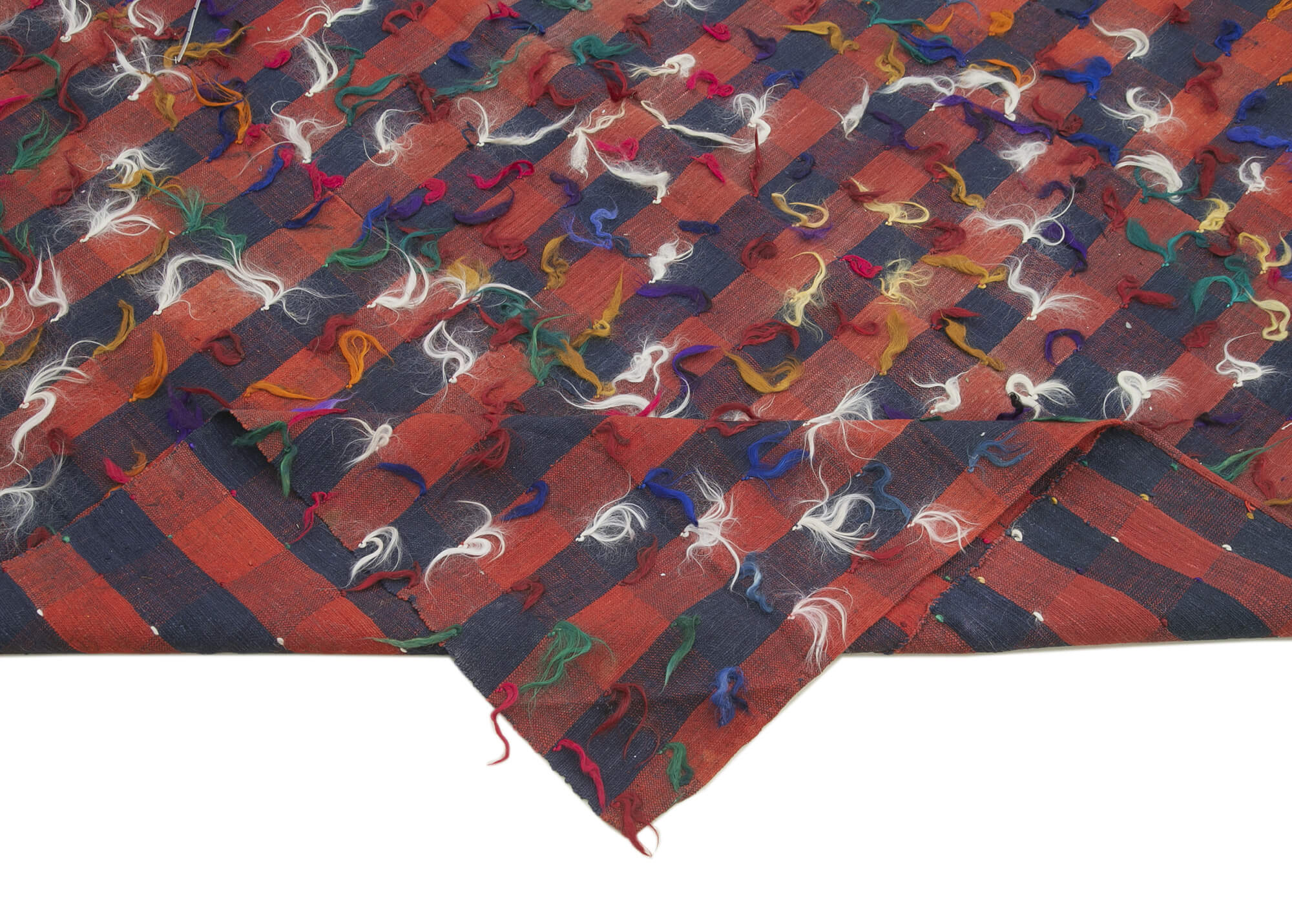 Anatolian Kilim Rug - Handmade Red Striped Cotton Wool Area Rug 6'1''x10'8''