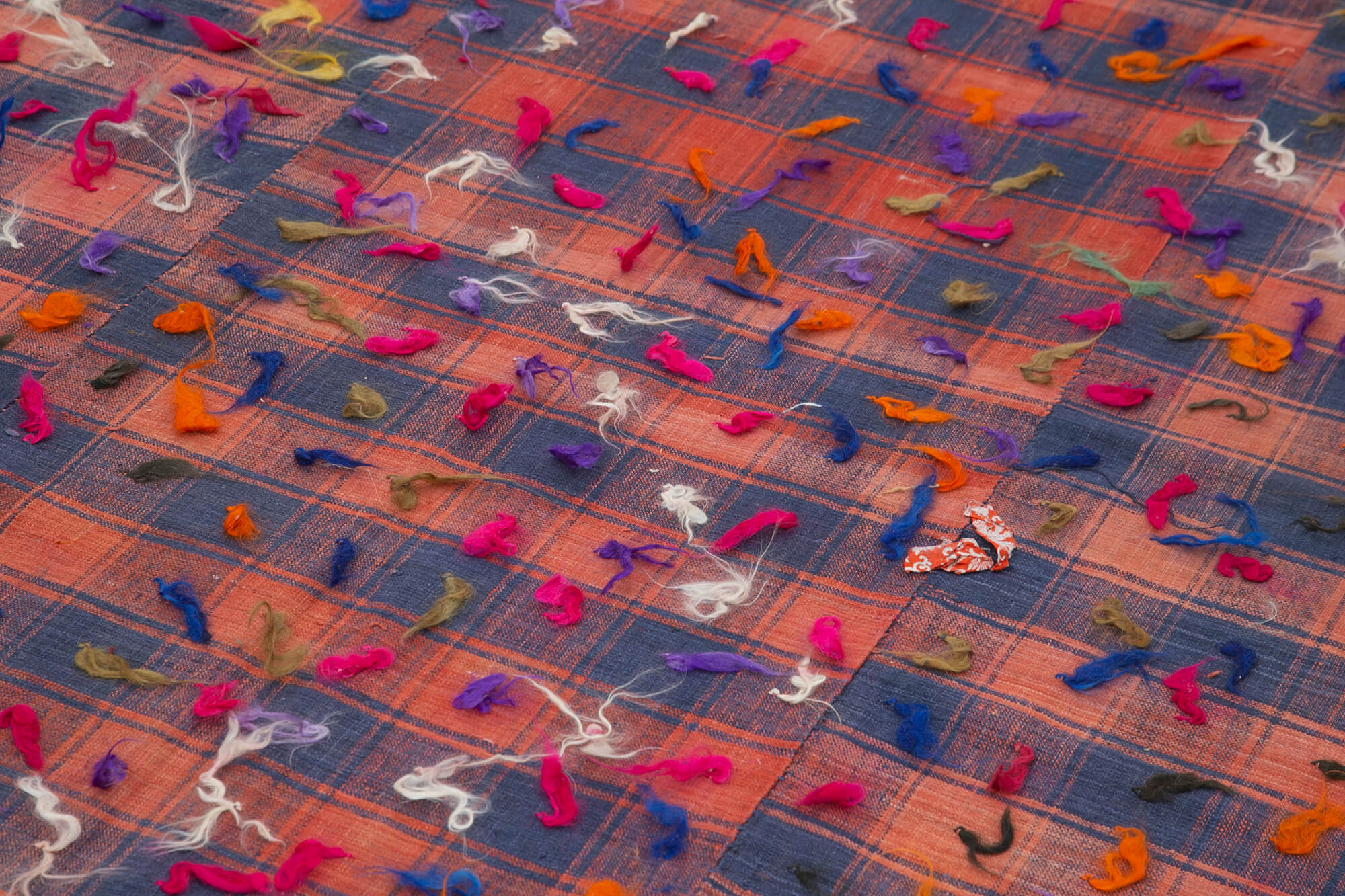 Handmade Area Rug - Anatolian Kilim Red Striped Cotton Wool Blend Carpet 5'11''x10'6''