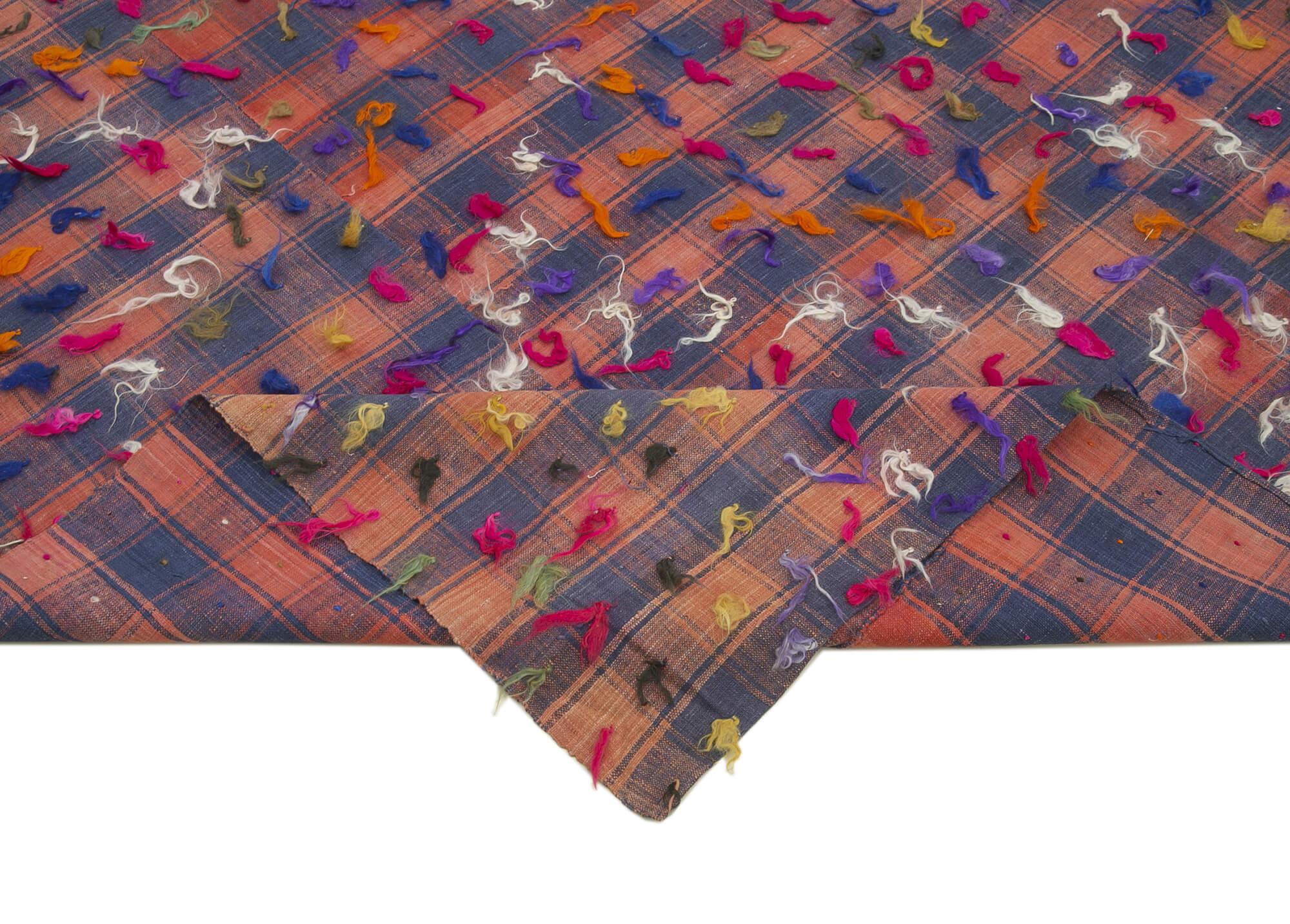 Handmade Area Rug - Anatolian Kilim Red Striped Cotton Wool Blend Carpet 5'11''x10'6''