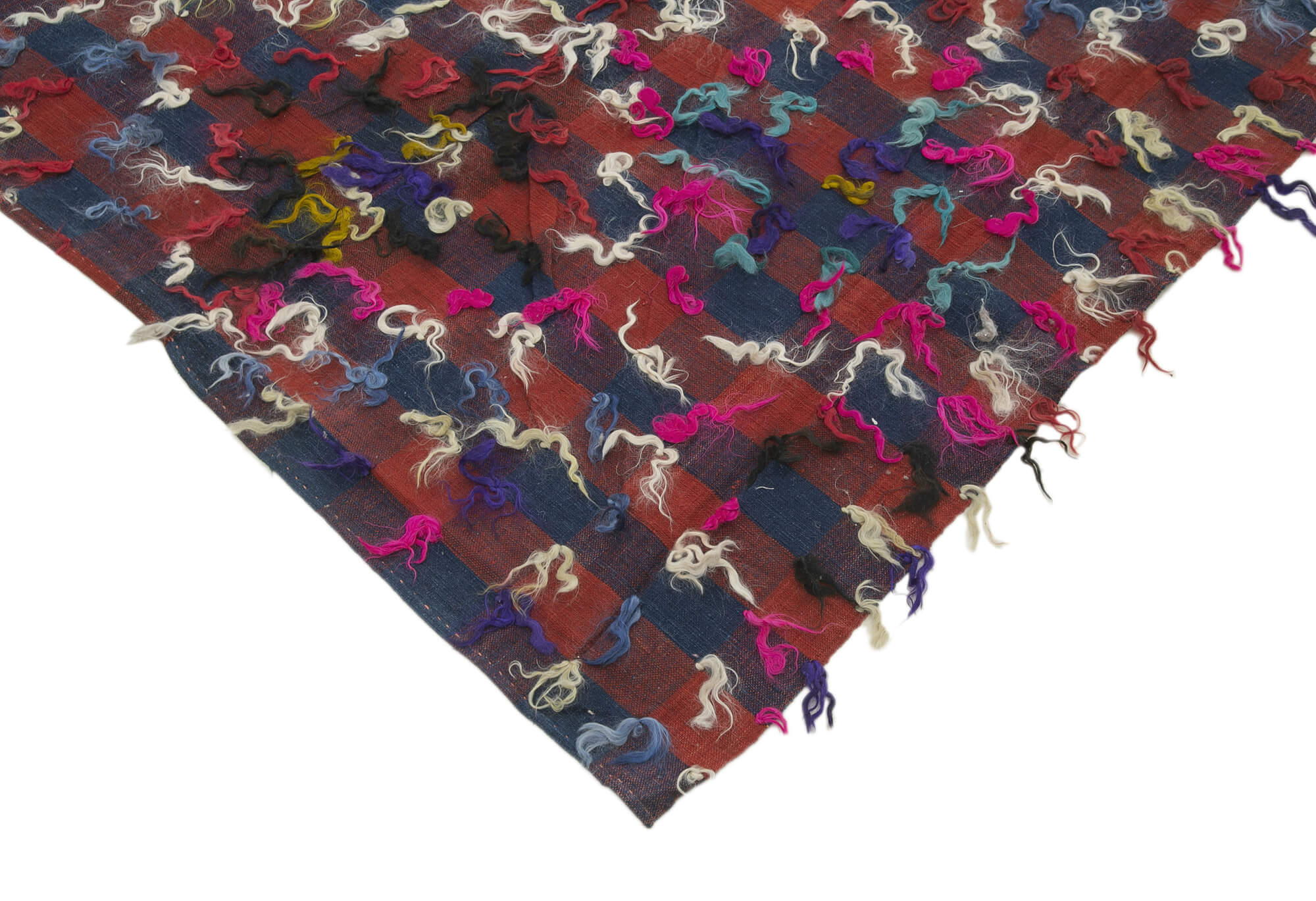 Handmade Anatolian Kilim Rug – Red Striped Cotton Wool Flat Weave Carpet 6'2''x9'8''