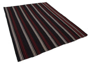 Handmade Kilim Rug – Striped Area Rug Brown Kilim Carpet 6'1"x8'2"