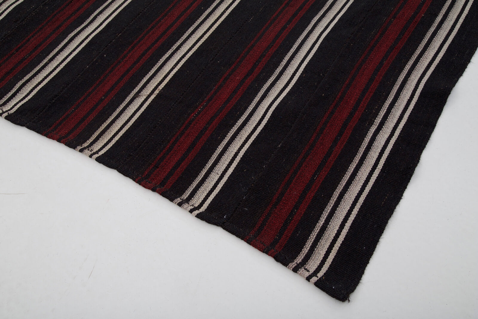 Handmade Kilim Rug – Striped Area Rug Brown Kilim Carpet 6'1"x8'2"