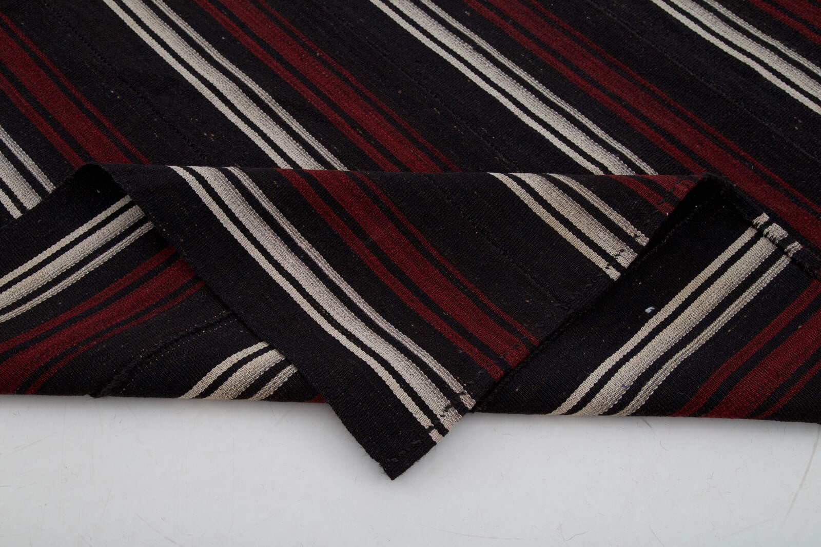 Handmade Kilim Rug – Striped Area Rug Brown Kilim Carpet 6'1"x8'2"