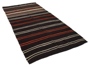 Handmade Striped Runner Rug - Brown Goat Hair 5'6''x10'5'' Soft Durable Floor Runner