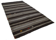 Handmade Striped Kilim Rug | Turkish Wool Carpet with Goat Hair - 6'0" x 10'6"