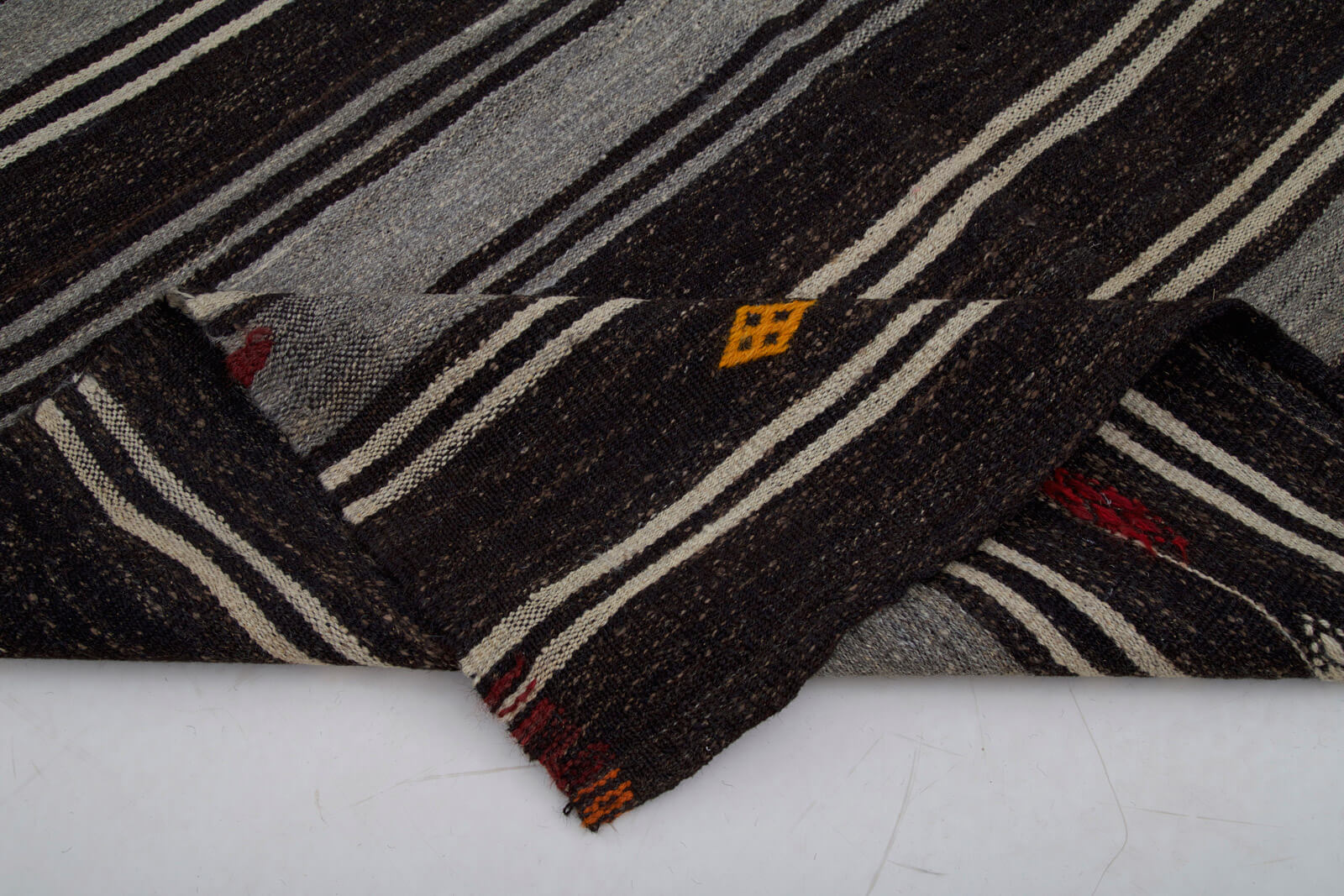 Handmade Striped Kilim Rug | Turkish Wool Carpet with Goat Hair - 6'0" x 10'6"