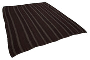 Handmade Kilim Rug - Brown Striped Area Rug | Natural Fiber, Hand Woven, Ethnic Style Decor