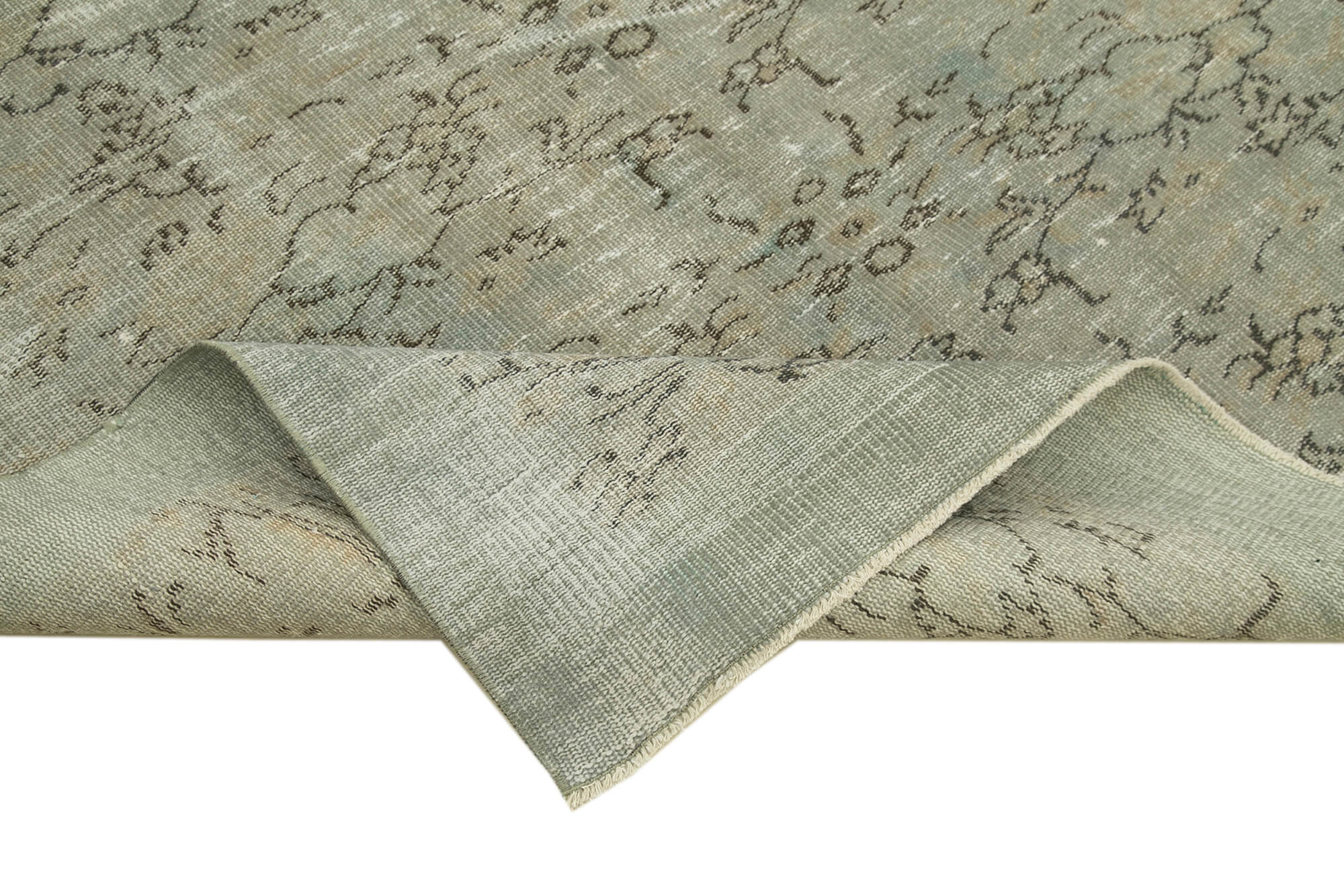 Handmade Vintage Area Rug - Overdyed Wool Rug | Turkish Vintage Carpet 5'9''x9'1''
