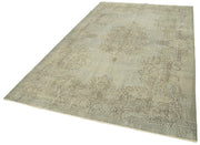 Vintage Wool Area Rug - Handmade Cotton Rug | Overdyed Grey Turkish Carpet 5'10"x9'8"