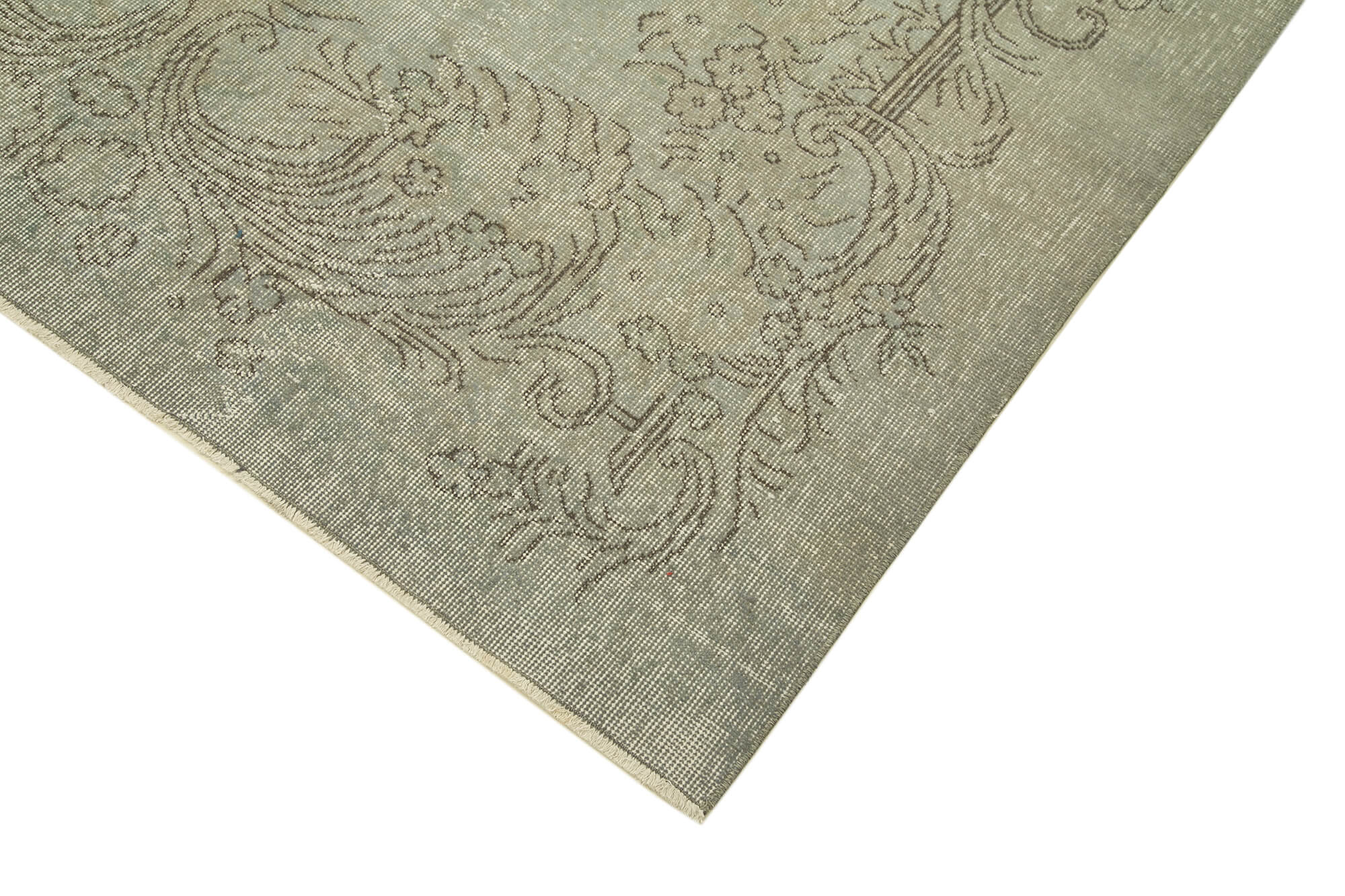 Vintage Wool Area Rug - Handmade Cotton Rug | Overdyed Grey Turkish Carpet 5'10"x9'8"