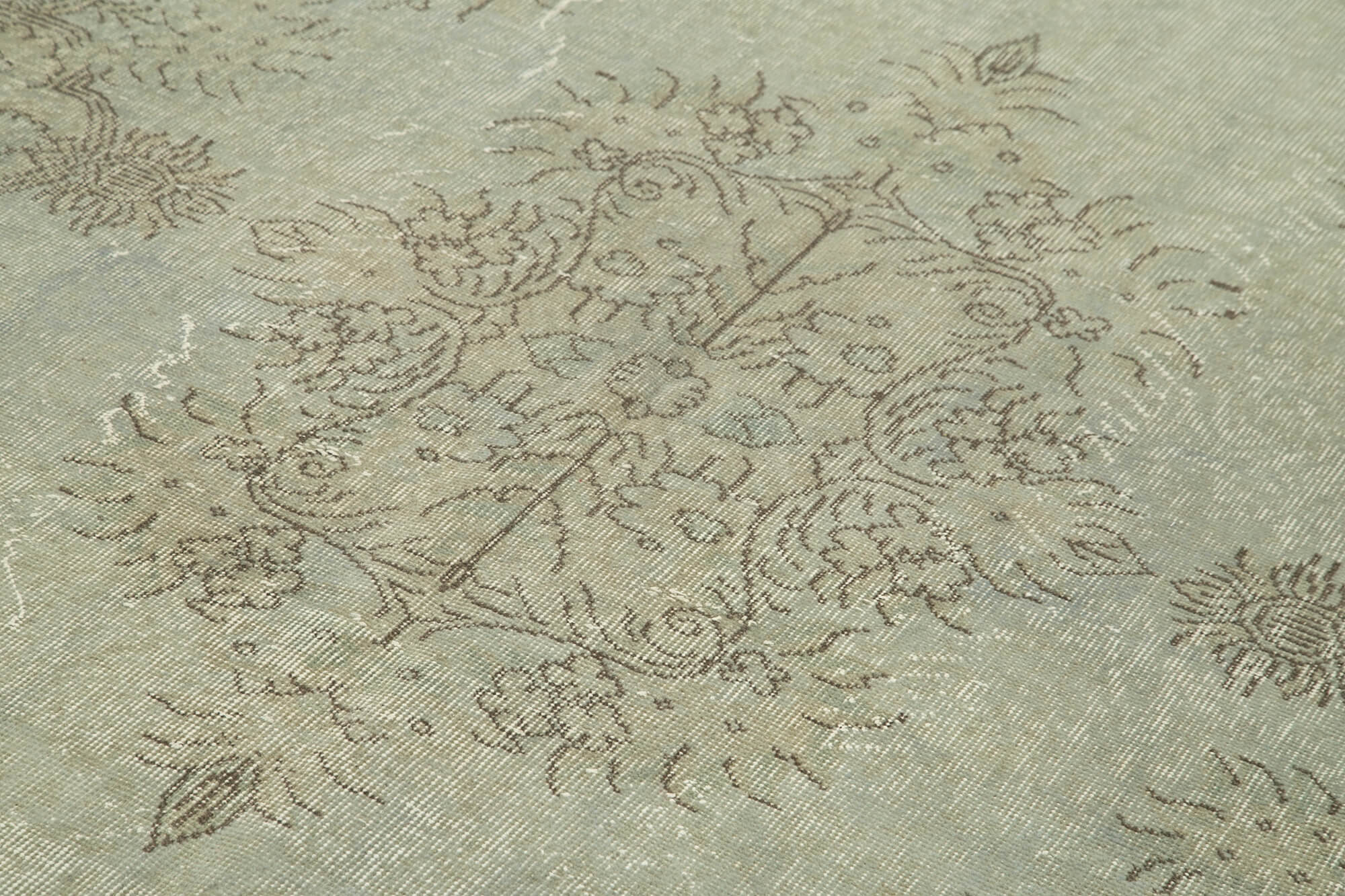 Vintage Wool Area Rug - Handmade Cotton Rug | Overdyed Grey Turkish Carpet 5'10"x9'8"