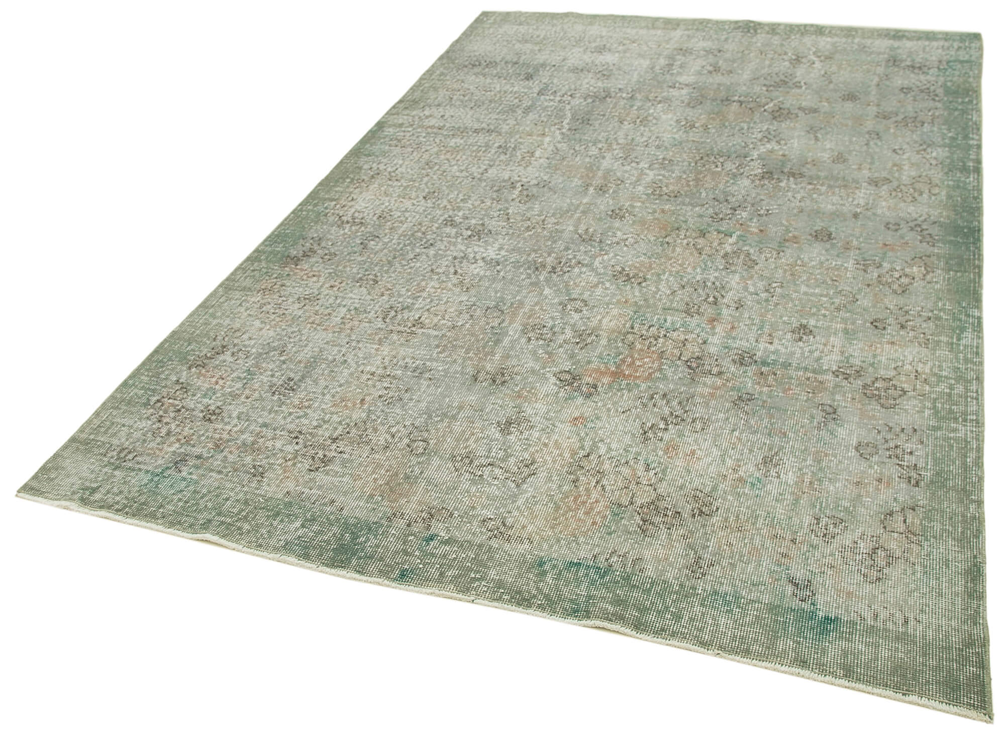 Handmade Vintage Area Rug – Overdyed Blue Wool Cotton, Turkish Hand Knotted 5'7''x8'9''