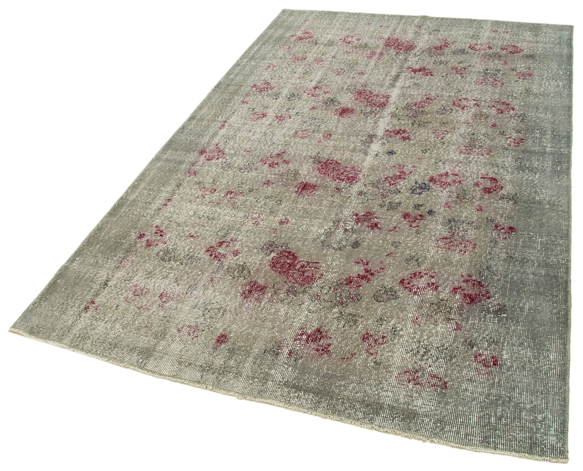 Handmade Vintage Area Rug - Overdyed Wool Rug 4'9''x7'7'' Cotton Wool Carpet
