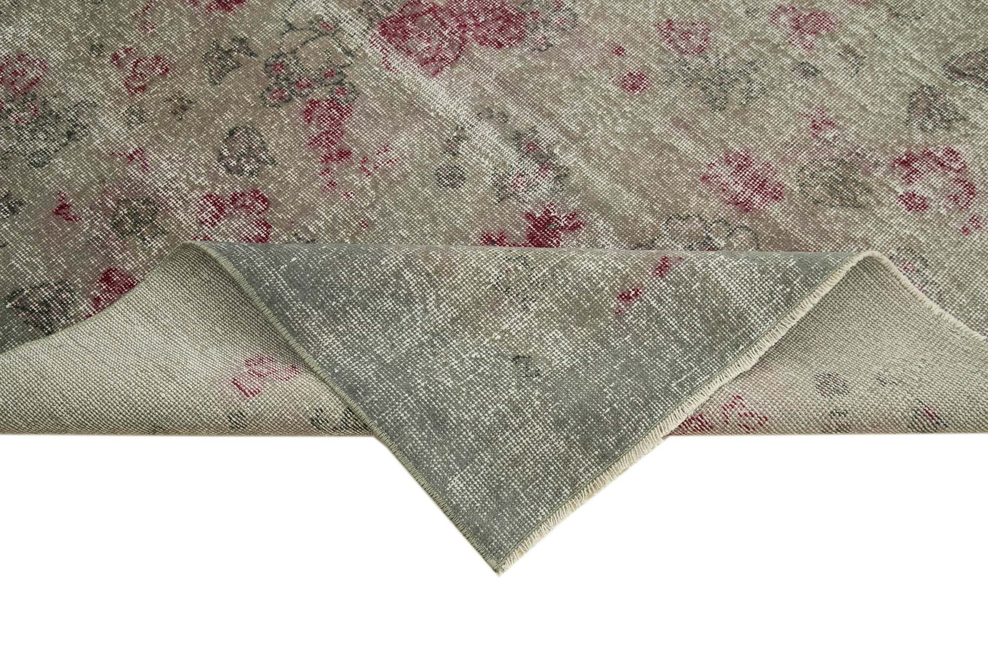 Handmade Vintage Area Rug - Overdyed Wool Rug 4'9''x7'7'' Cotton Wool Carpet