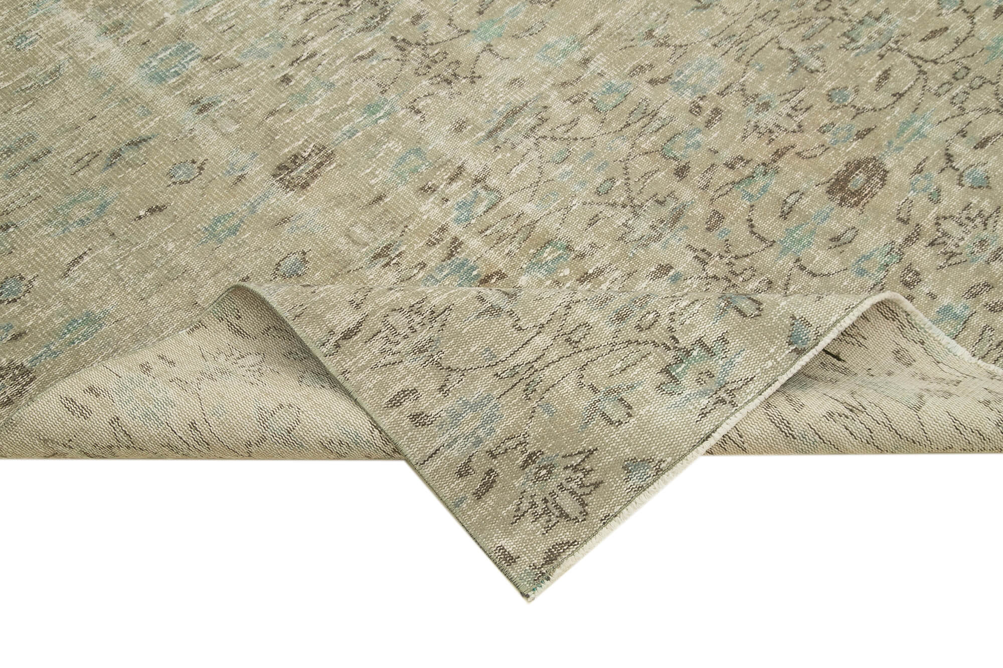Handmade Vintage Area Rug – Overdyed Wool Rug | Turkish Hand Knotted Carpet 5'1''x8'5''