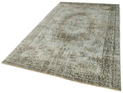 Handmade Wool Area Rug – Overdyed Grey Carpet | Vintage Cotton Rug 5x9