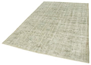 Vintage Wool Area Rug – Handmade Cotton Rug Overdyed Grey Carpet 5'11''x8'8''