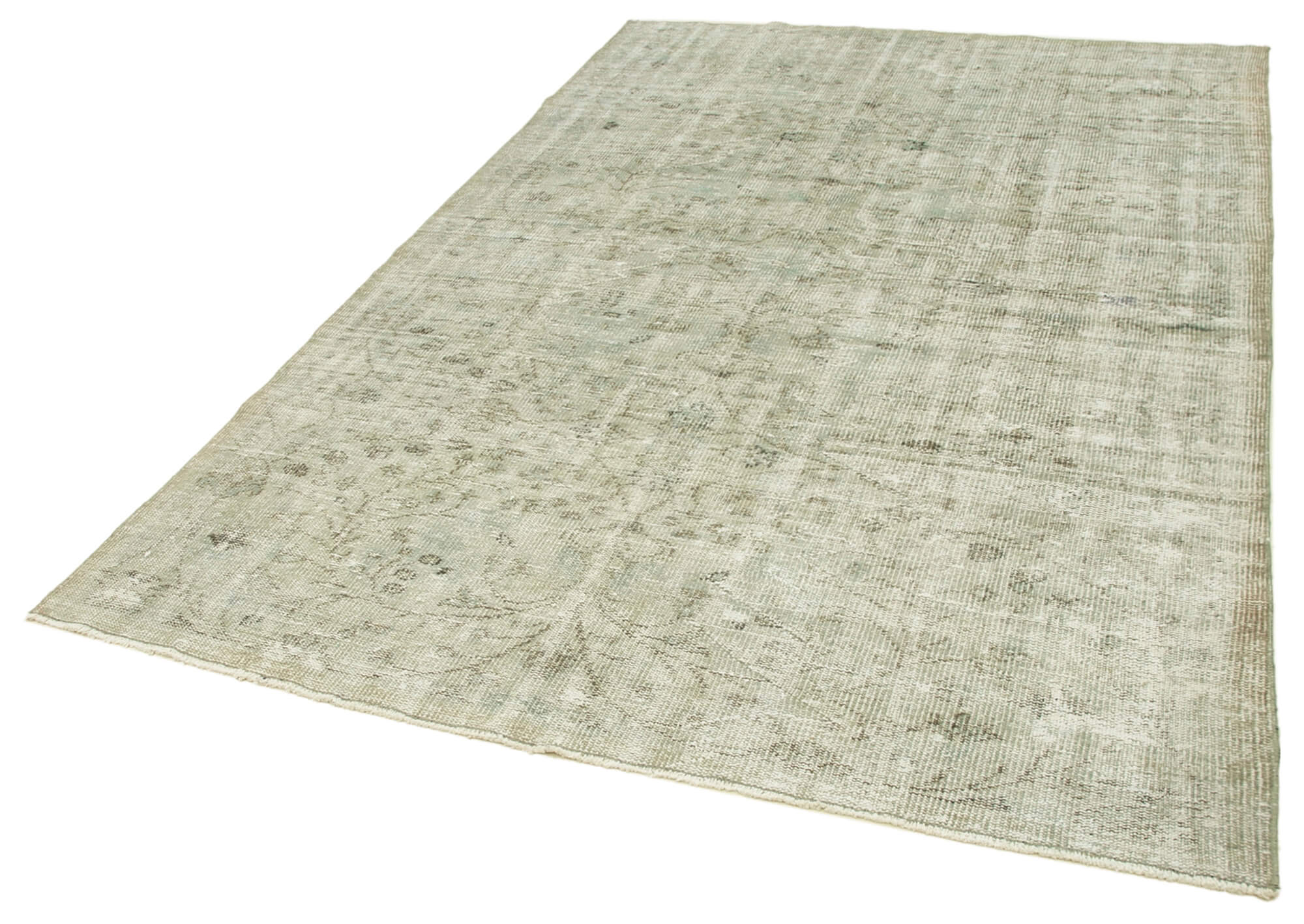Vintage Wool Area Rug – Handmade Cotton Rug Overdyed Grey Carpet 5'11''x8'8''