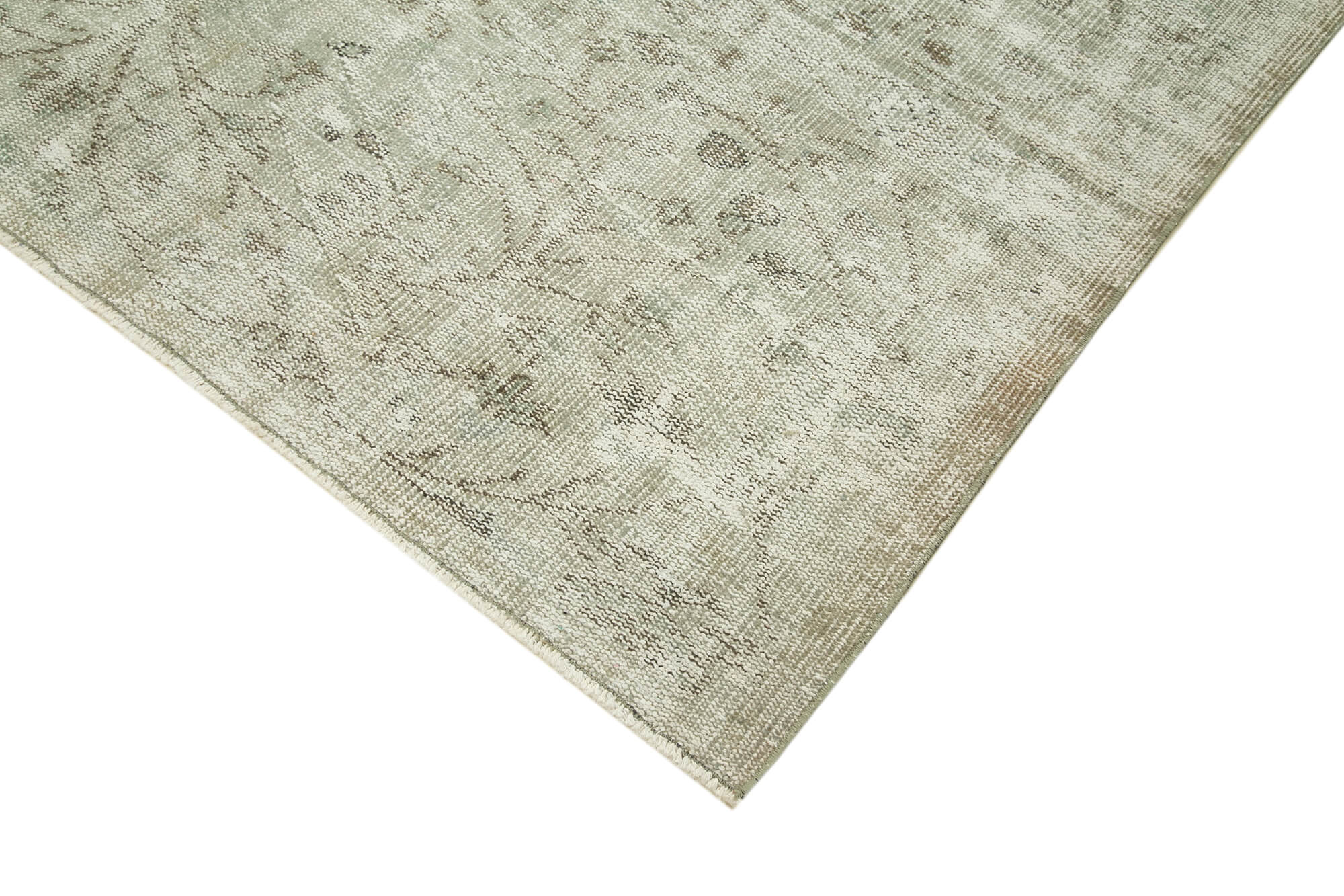 Vintage Wool Area Rug – Handmade Cotton Rug Overdyed Grey Carpet 5'11''x8'8''