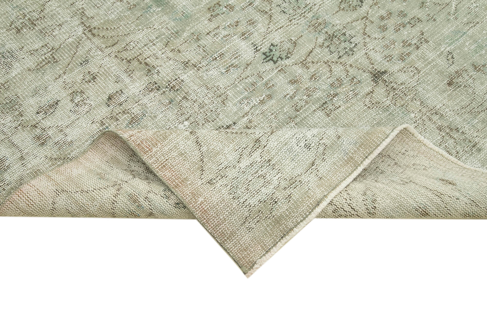 Vintage Wool Area Rug – Handmade Cotton Rug Overdyed Grey Carpet 5'11''x8'8''