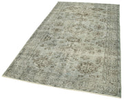 Handmade Vintage Area Rug - Overdyed Wool Rug 4'9''x8'7'' | Turkish Hand Knotted Carpet