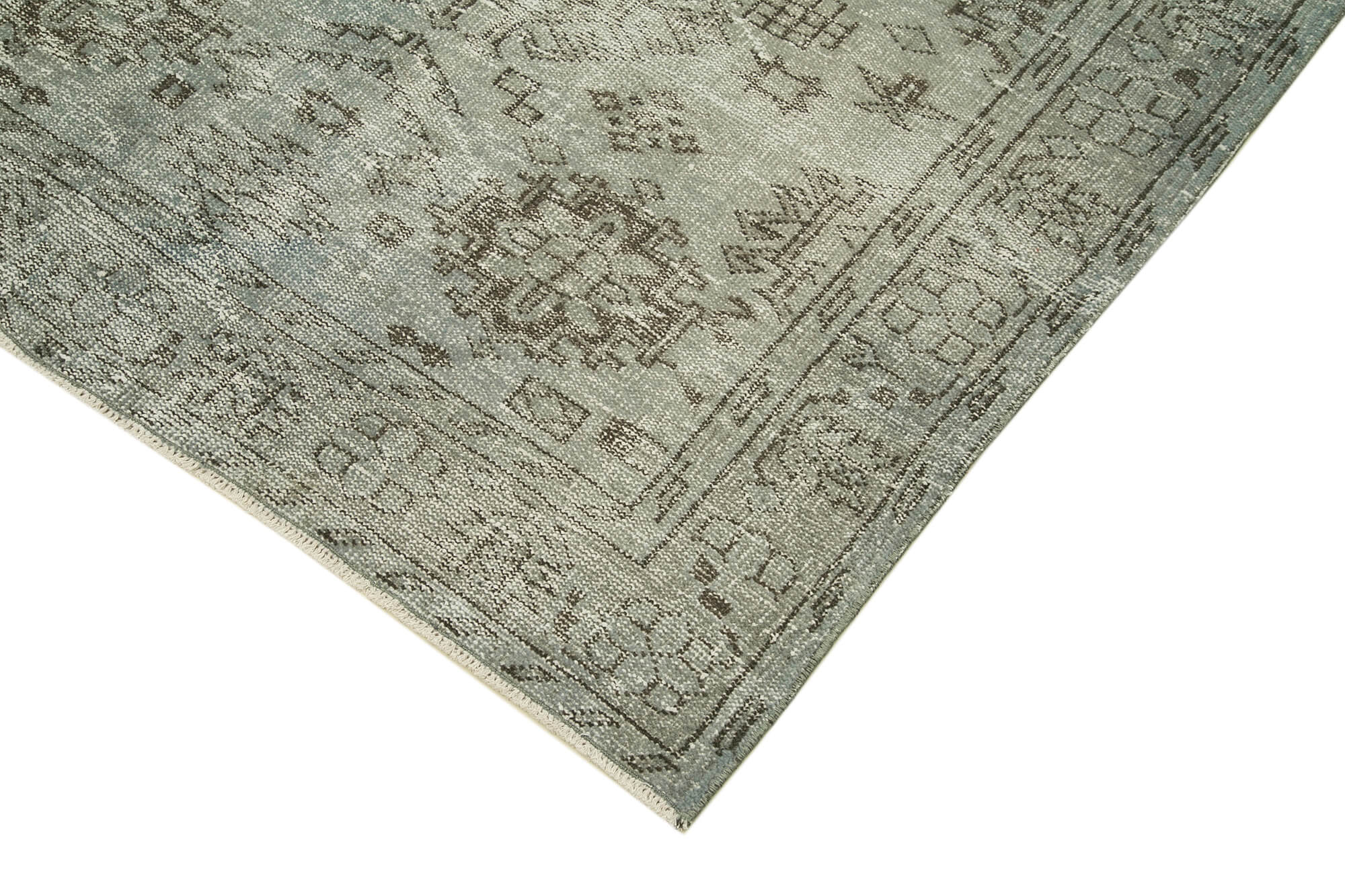 Handmade Vintage Area Rug - Overdyed Wool Rug 4'9''x8'7'' | Turkish Hand Knotted Carpet