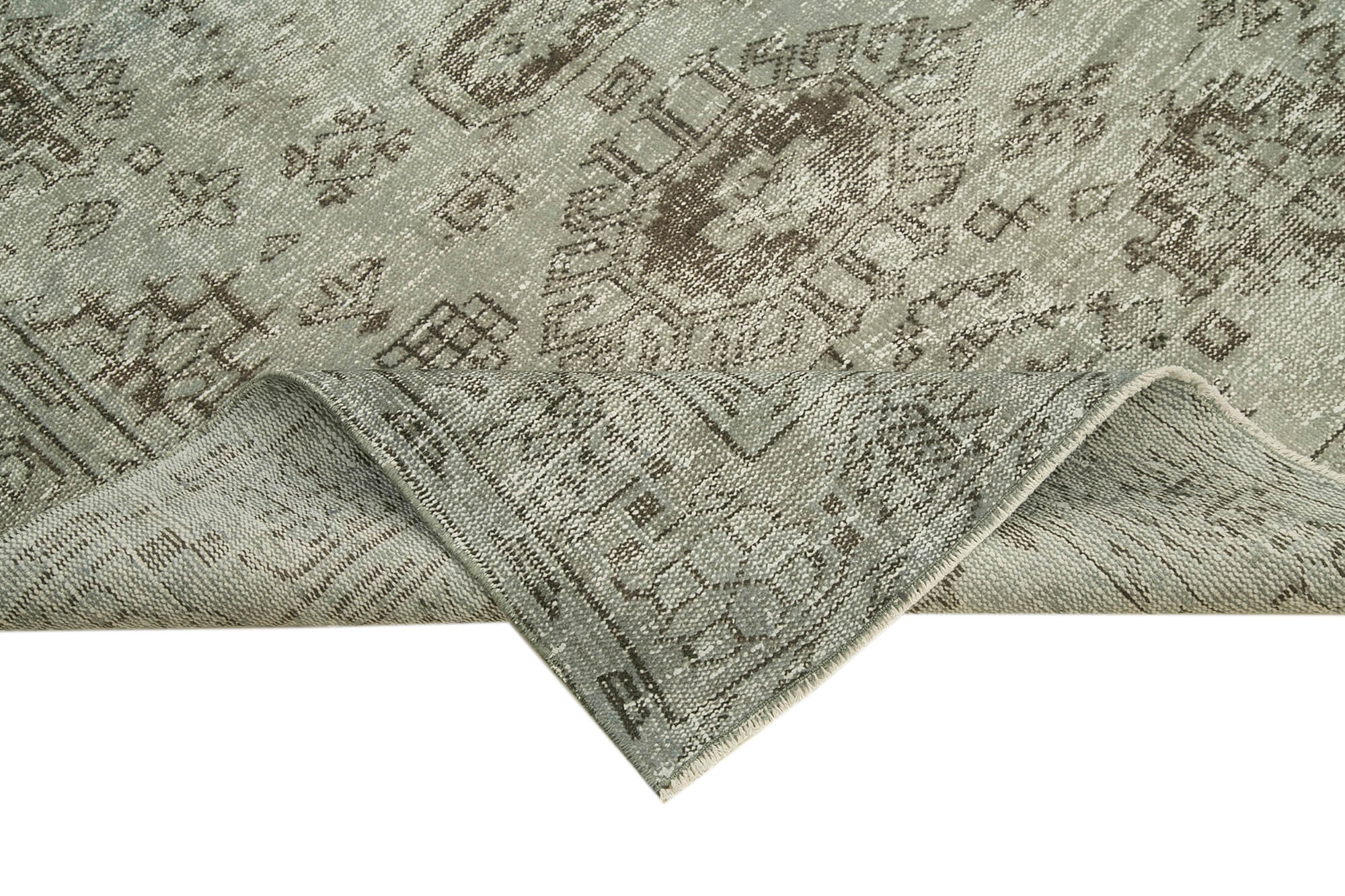 Handmade Vintage Area Rug - Overdyed Wool Rug 4'9''x8'7'' | Turkish Hand Knotted Carpet